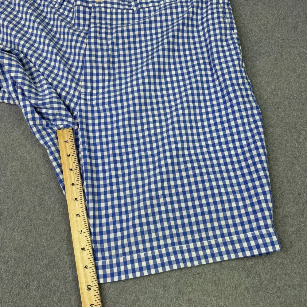 VTG Polo Golf Ralph Lauren Blue Gingham Check Shorts Crest Men's Size 40‎ Preppy